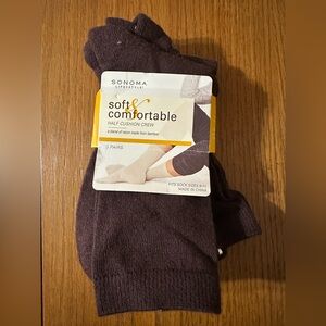 Sonoma Brown Casual Crew Socks Soft Comfort